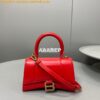 Replica Balenciaga Hourglass Top Handle Bag in Red Suede Calfskin with 2