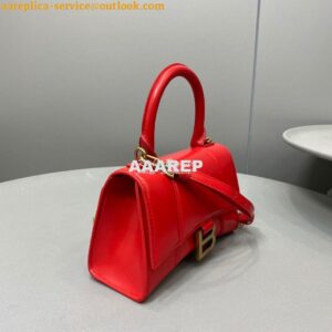 Replica Balenciaga Hourglass Top Handle Bag In Red Shiny Box Calfskin 2