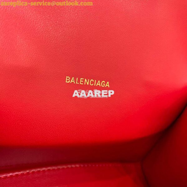 Replica Balenciaga Hourglass Top Handle Bag In Red Shiny Box Calfskin 7