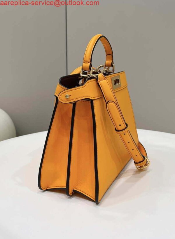 Replica Fendi 8BN327 Peekaboo ISeeU Small Orange leather bag 3