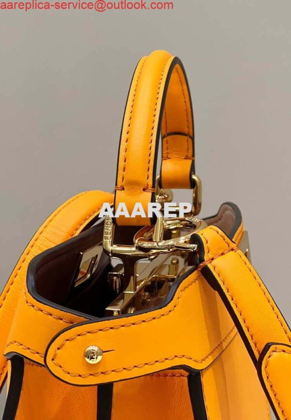 Replica Fendi 8BN327 Peekaboo ISeeU Small Orange leather bag 5