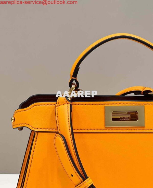 Replica Fendi 8BN327 Peekaboo ISeeU Small Orange leather bag 6