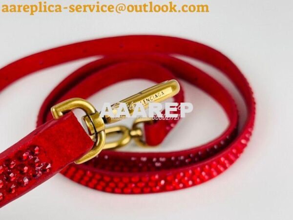 Replica Balenciaga Hourglass Top Handle Bag in Red Suede Calfskin with 16