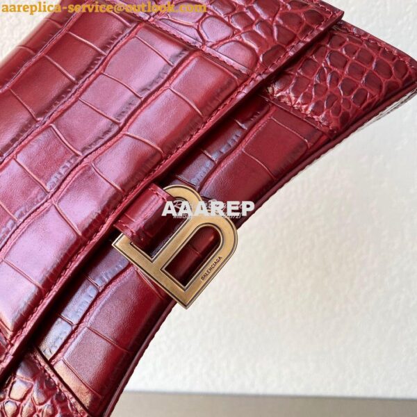 Replica Balenciaga Hourglass Top Handle Bag In Shiny Crocodile Embosse 12