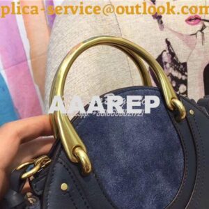 Replica Chloe Pixie small blue leather and suede shoulder bag 2