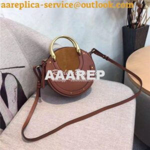 Replica Chloe Pixie small brown leather and suede shoulder bag