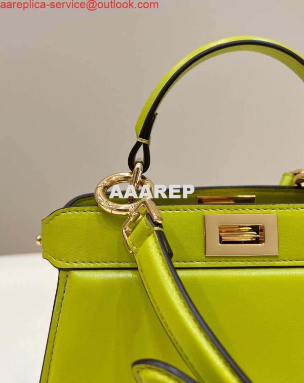 Replica Fendi 8BN335 Peekaboo ISeeU Petite Lemon Green Padded Nappa Leather Bag 6