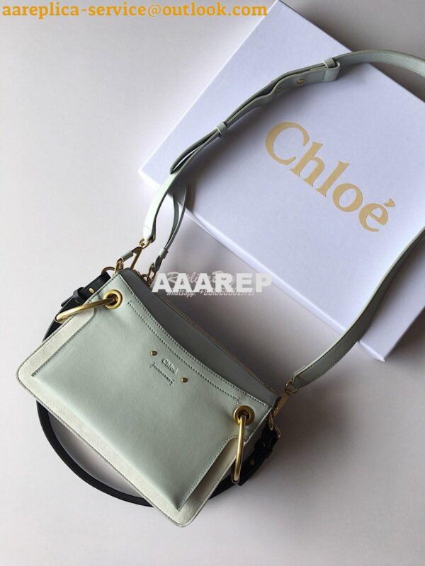 Replica Chloe Roy Bag Baby Blue in Suede & Smooth Calfskin 3