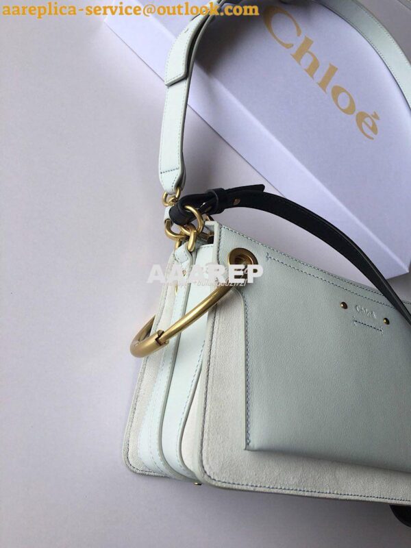 Replica Chloe Roy Bag Baby Blue in Suede & Smooth Calfskin 6