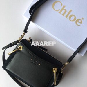 Replica Chloe Roy Bag Black in Suede & Smooth Calfskin