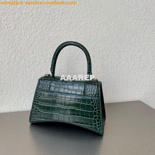 Replica Balenciaga Hourglass Top Handle Bag In Shiny Crocodile Embosse 13