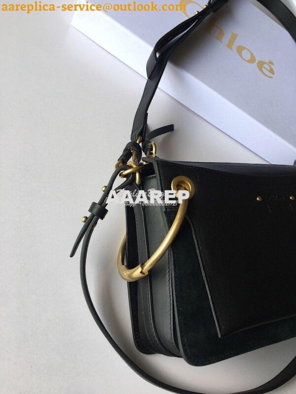 Replica Chloe Roy Bag Black in Suede & Smooth Calfskin 8