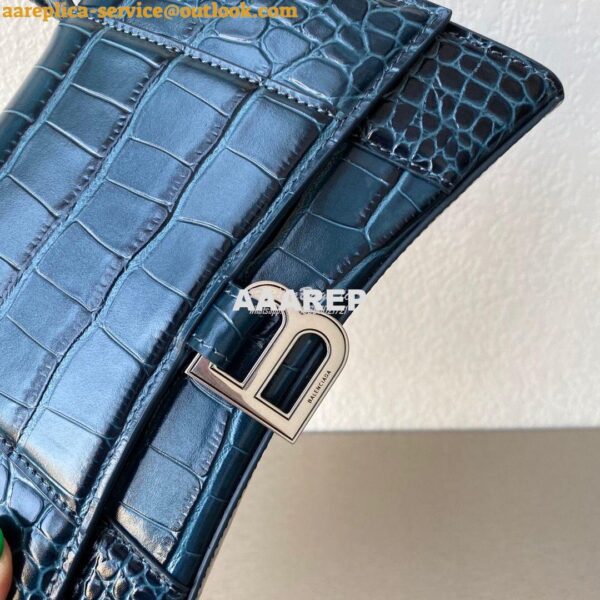 Replica Balenciaga Hourglass Top Handle Bag In Shiny Crocodile Embosse 7