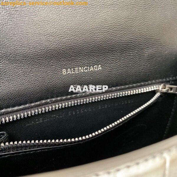 Replica Balenciaga Hourglass Top Handle Bag In Shiny Crocodile Embosse 16