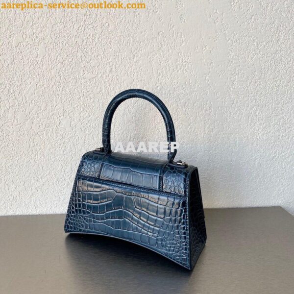 Replica Balenciaga Hourglass Top Handle Bag In Shiny Crocodile Embosse 10