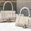 Replica Balenciaga Hourglass Top Handle Bag In Shiny Crocodile Embosse