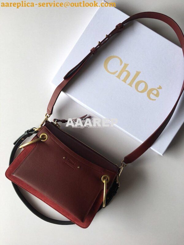 Replica Chloe Roy Bag Plum Purple in Suede & Smooth Calfskin 3