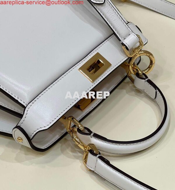 Replica Fendi 8BN335 Peekaboo ISeeU Petite Padded Nappa Leather Bag White 6