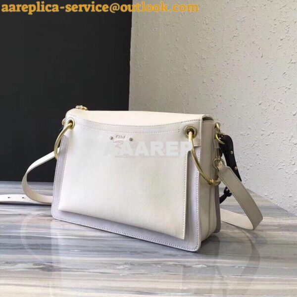 Replica Chloe Roy Bag White in Suede & Smooth Calfskin 4