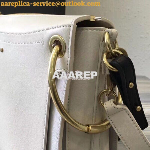 Replica Chloe Roy Bag White in Suede & Smooth Calfskin 6