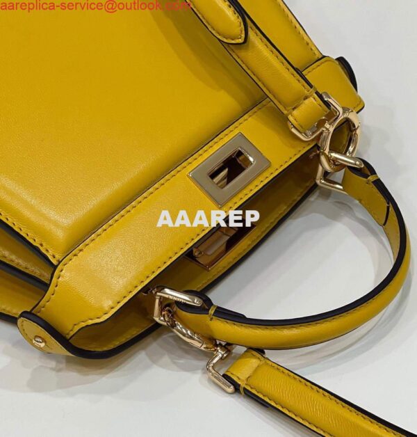 Replica Fendi 8BN335 Peekaboo ISeeU Petite Padded Nappa Leather Bag Yellow 6