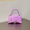 Replica Balenciaga Hourglass Top Handle Bag In Shiny Crocodile Embosse