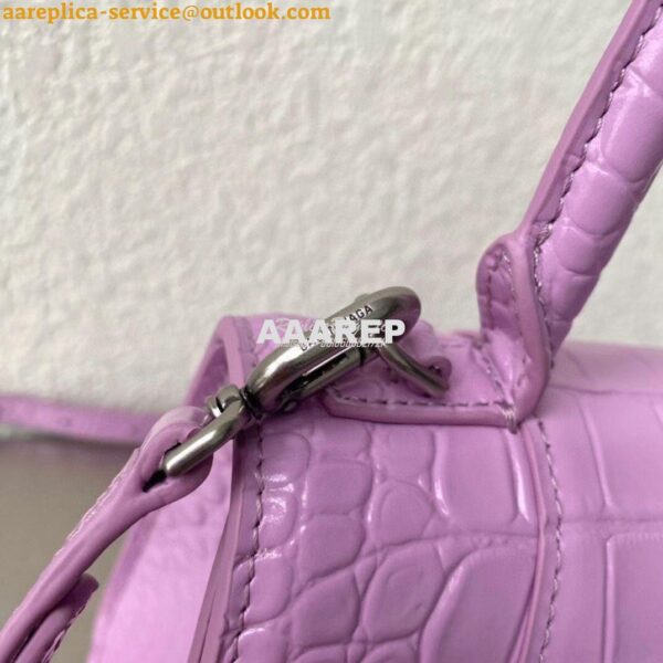 Replica Balenciaga Hourglass Top Handle Bag In Shiny Crocodile Embosse 12