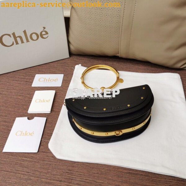 Replica Chloe Small Nile Minaudière in Smooth Calfskin Black 4