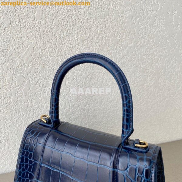 Replica Balenciaga Hourglass Top Handle Bag In Shiny Crocodile Embosse 11