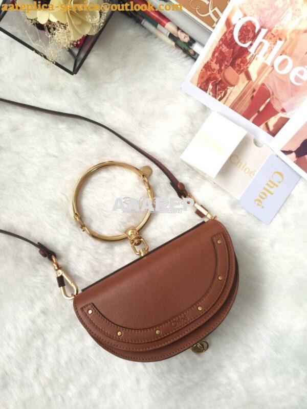 Replica Chloe Small Nile Minaudière in Smooth Calfskin Caramel 3