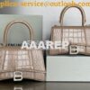 Replica Balenciaga Hourglass Top Handle Bag In Shiny Crocodile Embosse 2