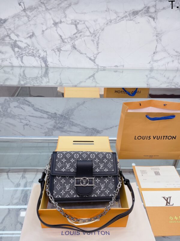 Replica Louis Vuitton DAUPHINE MM Bag Monogram Jacquard Denim M21458 6