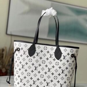 Replica Louis Vuitton NEVERFULL MM Bag LV BLACK / WHITE M46103 BLV1135 2