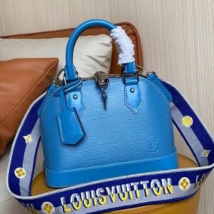 Replica Louis Vuitton Epi Alma BB Bag With Jacquard Strap M57426 BLV163 2