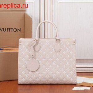 Replica Louis Vuitton ONTHEGO MM BEIGE Bag LV M46128 BLV1145 2