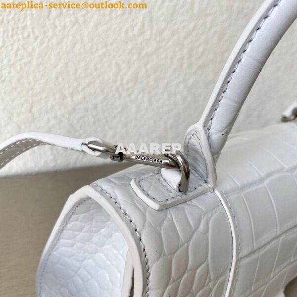 Replica Balenciaga Hourglass Top Handle Bag In Shiny Crocodile Embosse 5