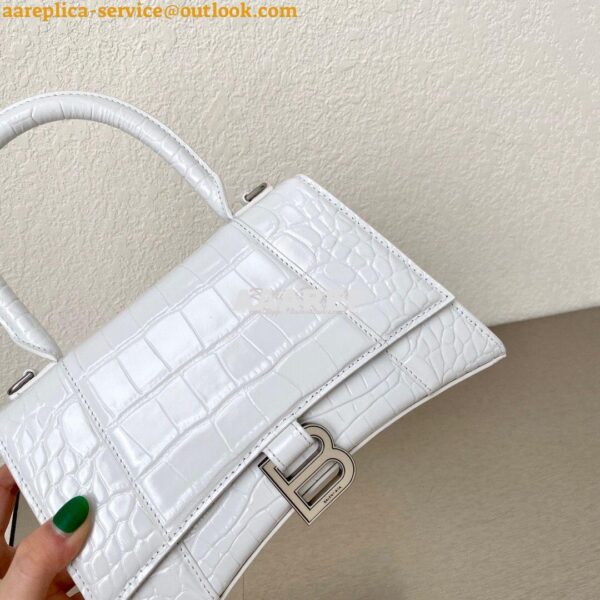 Replica Balenciaga Hourglass Top Handle Bag In Shiny Crocodile Embosse 11