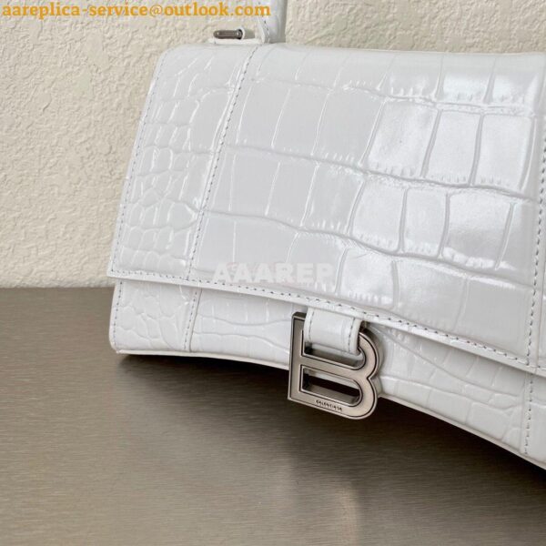 Replica Balenciaga Hourglass Top Handle Bag In Shiny Crocodile Embosse 12