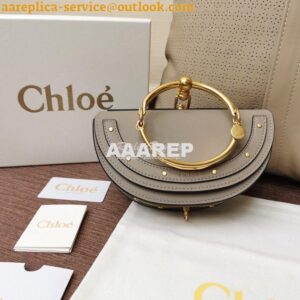 Replica Chloe Small Nile Minaudière in Smooth Calfskin Grey 2