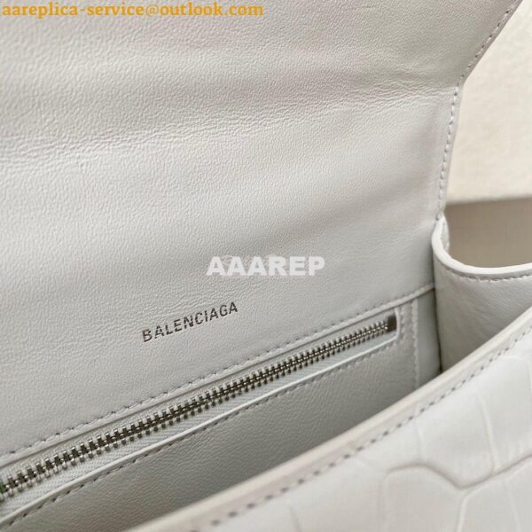 Replica Balenciaga Hourglass Top Handle Bag In Shiny Crocodile Embosse 14