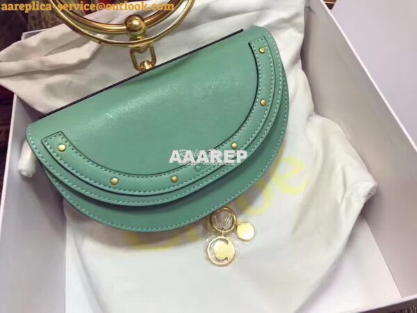 Replica Chloe Small Nile Minaudière in Smooth Calfskin Mint 4