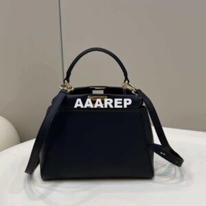 Replica Fendi 8BN335 Peekaboo ISeeU Small Black leather bag 2113s