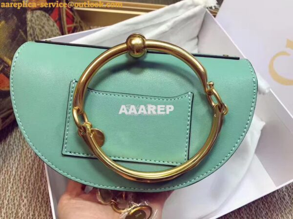 Replica Chloe Small Nile Minaudière in Smooth Calfskin Mint 7