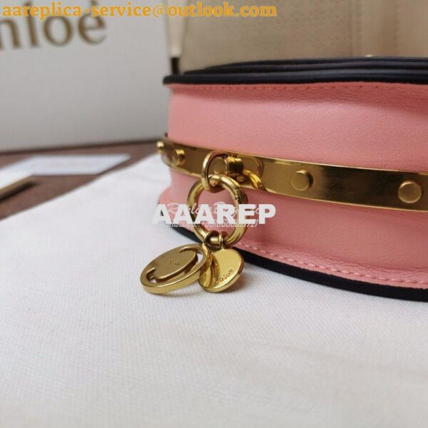 Replica Chloe Small Nile Minaudière in Smooth Calfskin Pink 4