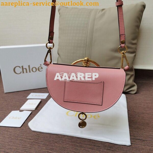 Replica Chloe Small Nile Minaudière in Smooth Calfskin Pink 8