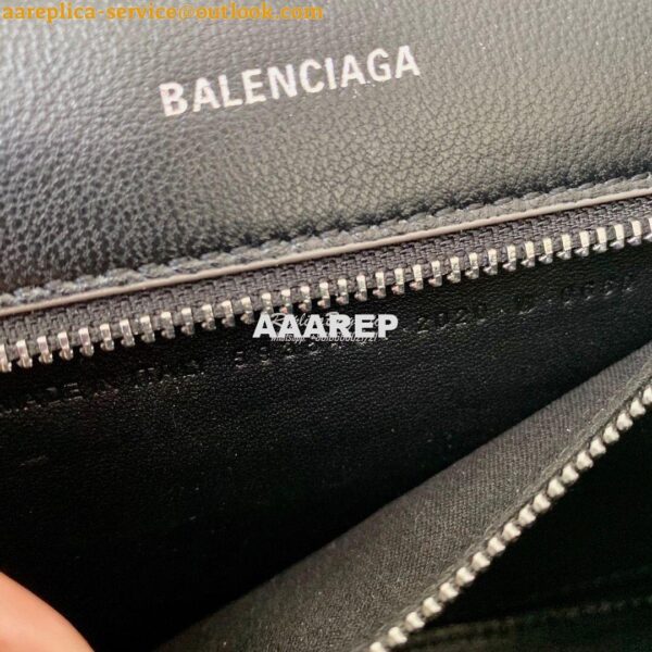 Replica Balenciaga Hourglass Top Handle Bag In Silver Varnished Metall 14