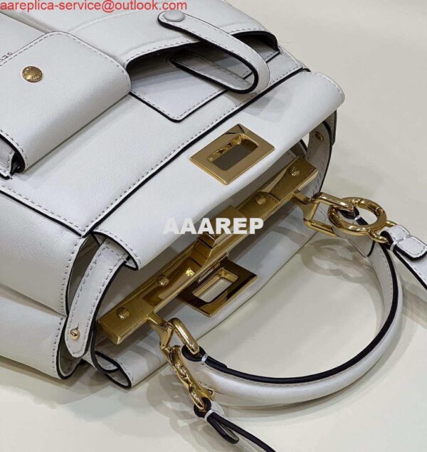 Replica Fendi 8BN335 Peekaboo ISeeU Small White leather bag 2113s 7