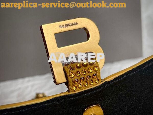 Replica Balenciaga Hourglass Wallet On Chain With Rhinestones In Gold 10