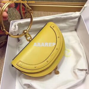 Replica Chloe Small Nile Minaudière in Smooth Calfskin Yellow