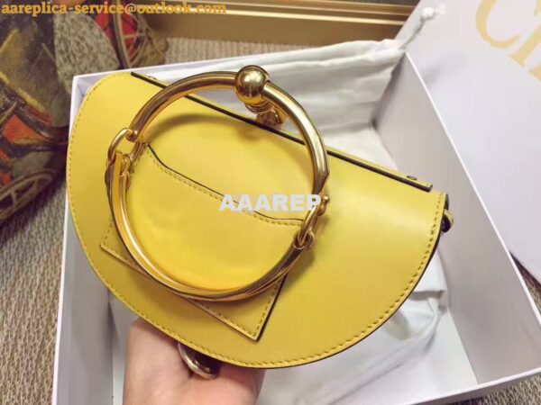 Replica Chloe Small Nile Minaudière in Smooth Calfskin Yellow 4